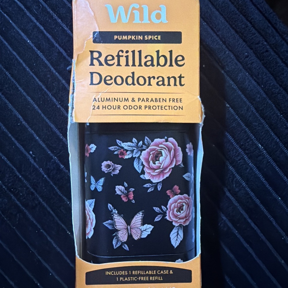 Wild Pumpkin Spice Refillable Deodorant Case Only Skull Floral NWT